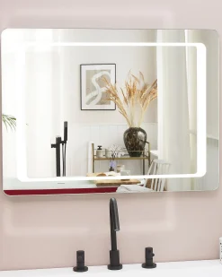 Lustro łazienkowe LED WASSY 80 cm 60 cm Srebrny