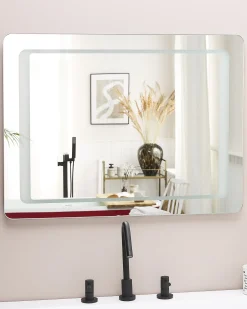 Lustro łazienkowe LED WASSY 80 cm 60 cm Srebrny