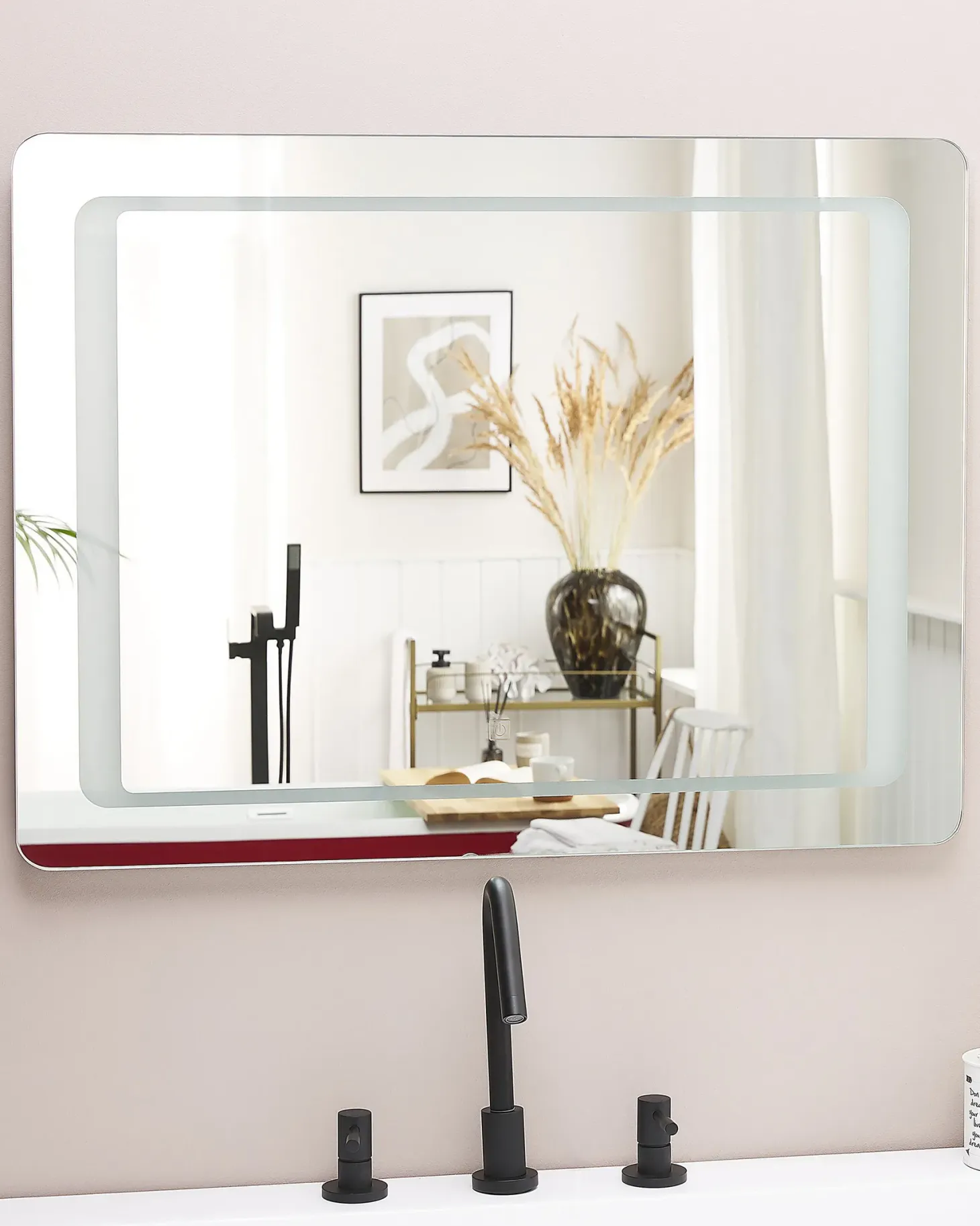 Lustro łazienkowe LED WASSY 80 cm 60 cm Srebrny