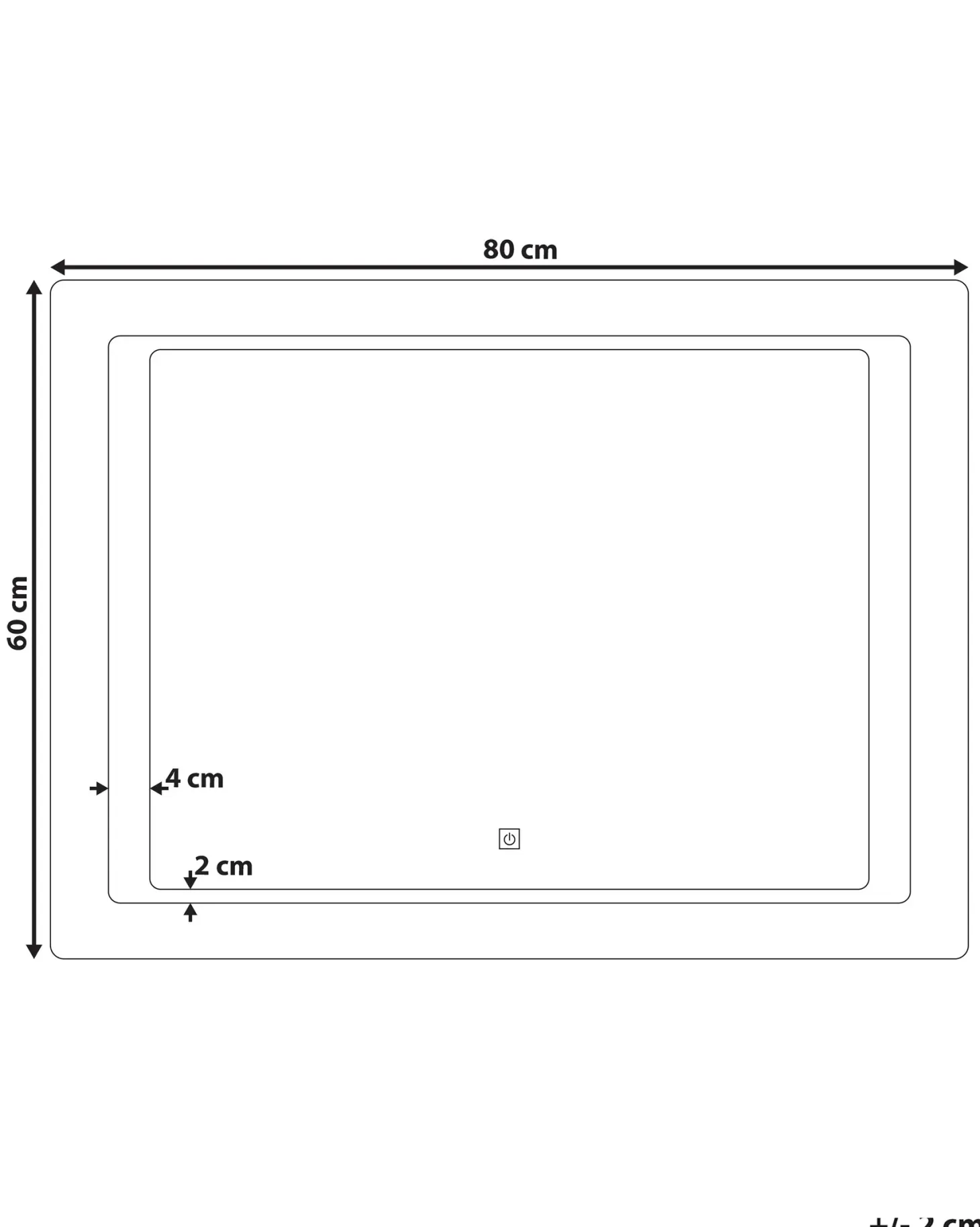Lustro łazienkowe LED WASSY 80 cm 60 cm Srebrny