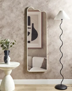 Lustro ścienne ABZAC 45 cm 145 cm Metal Złamana biel