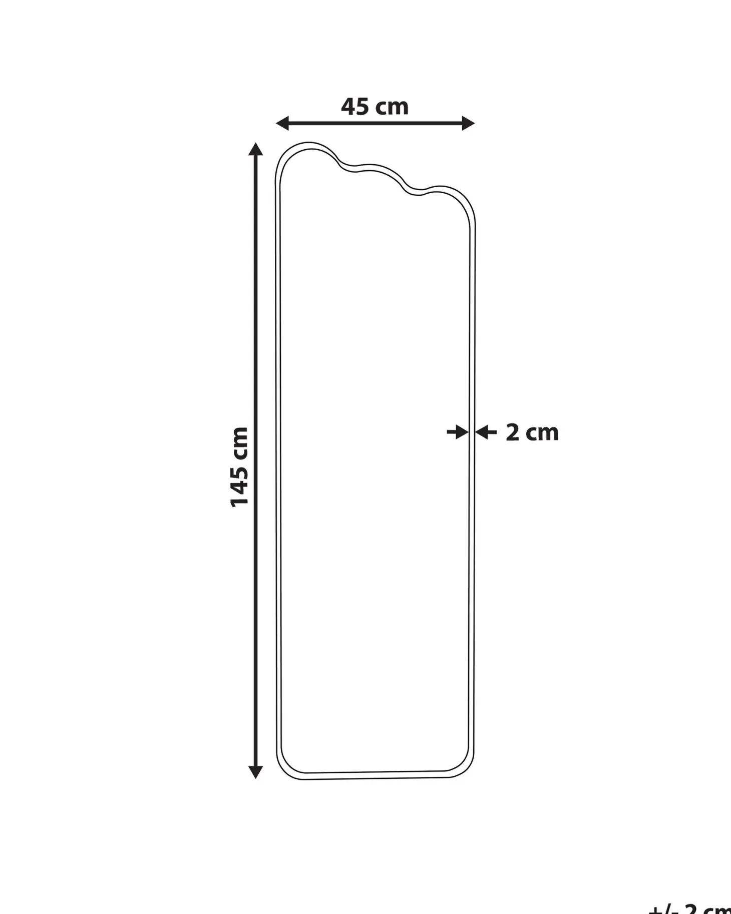 Lustro ścienne ABZAC 45 cm 145 cm Metal Złamana biel