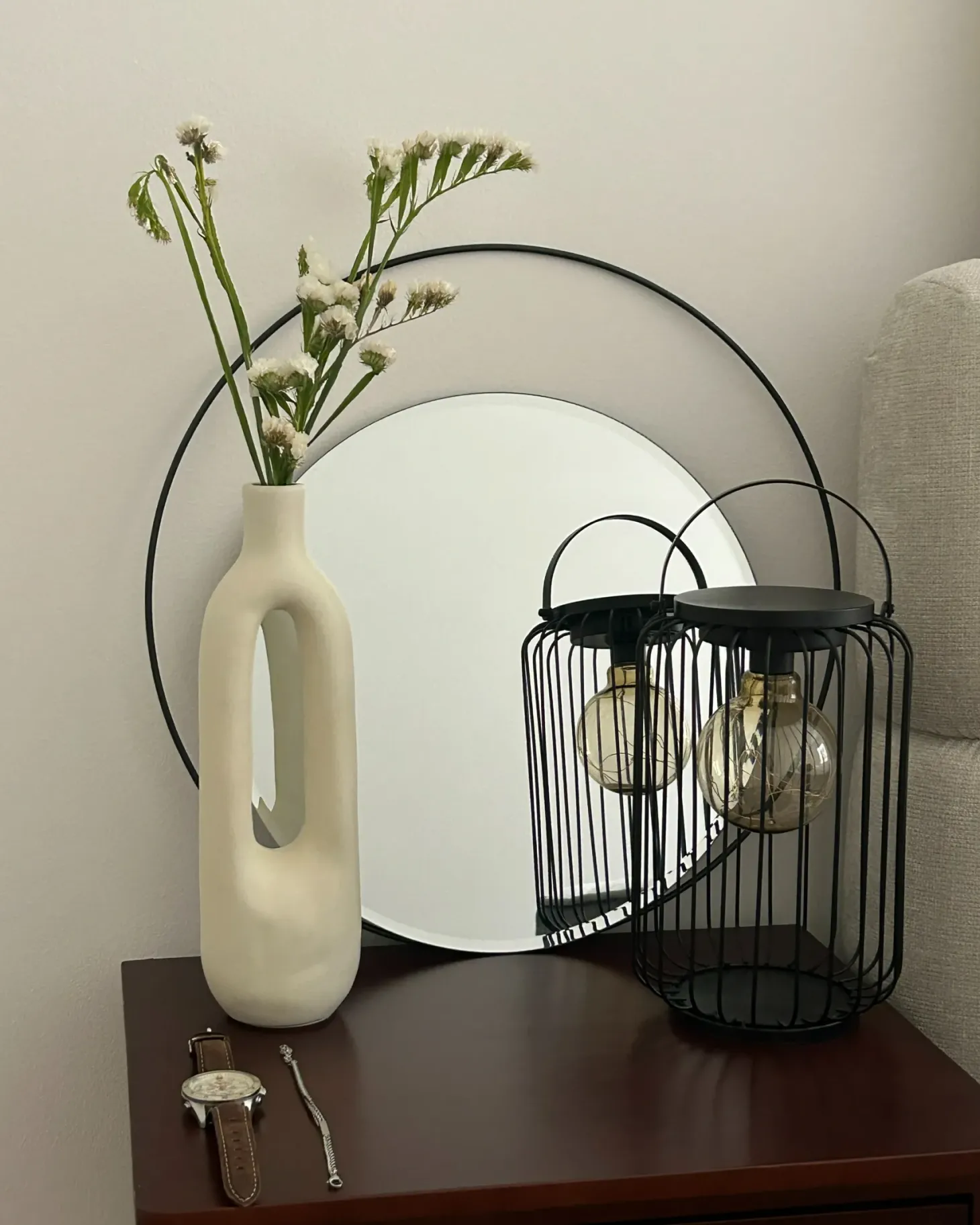 Lustro ścienne AGDE 50 cm 50 cm Metal Czarny