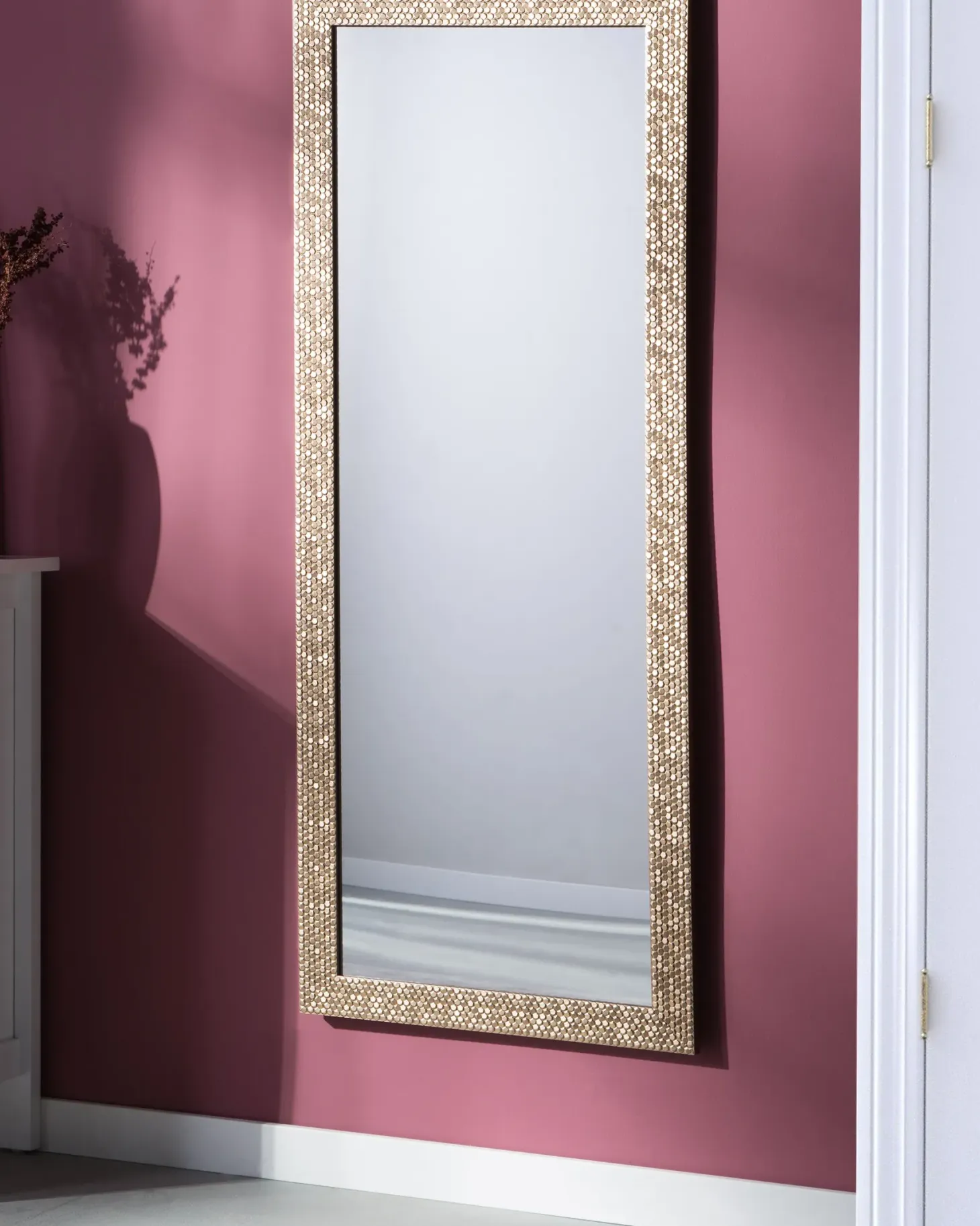 Lustro ścienne AJACCIO 50 cm 130 cm Mosiężny