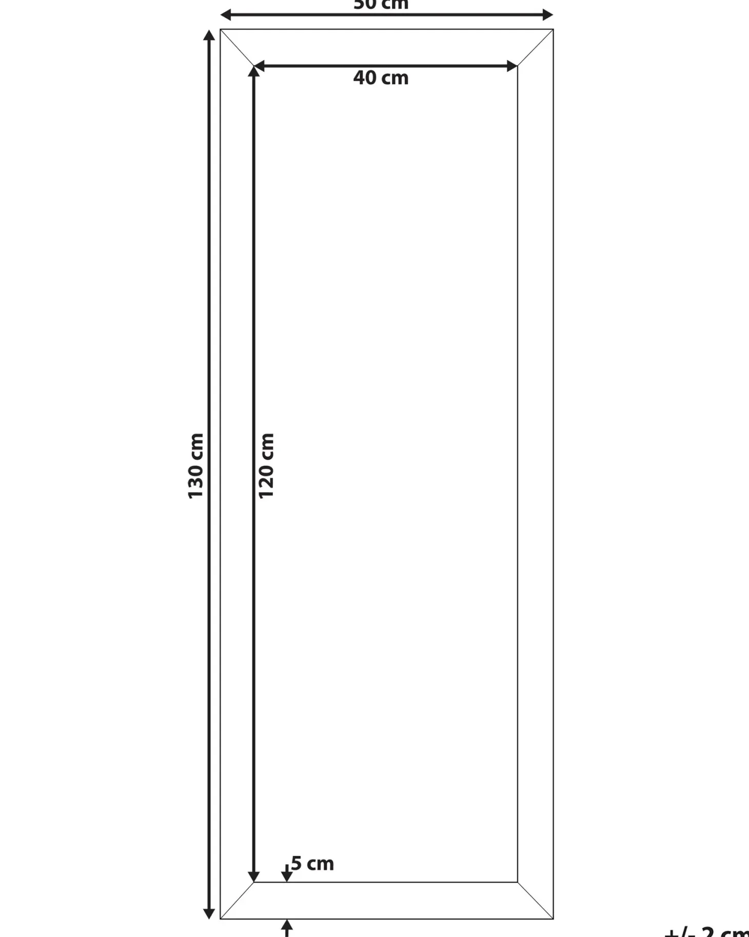 Lustro ścienne AJACCIO 50 cm 130 cm Srebrny