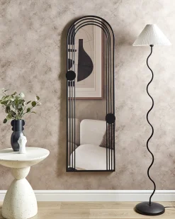 Lustro ścienne AJAIN 45 cm 146 cm Metal Czarny