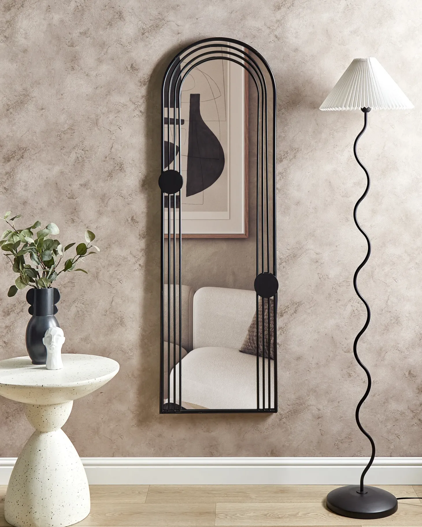 Lustro ścienne AJAIN 45 cm 146 cm Metal Czarny