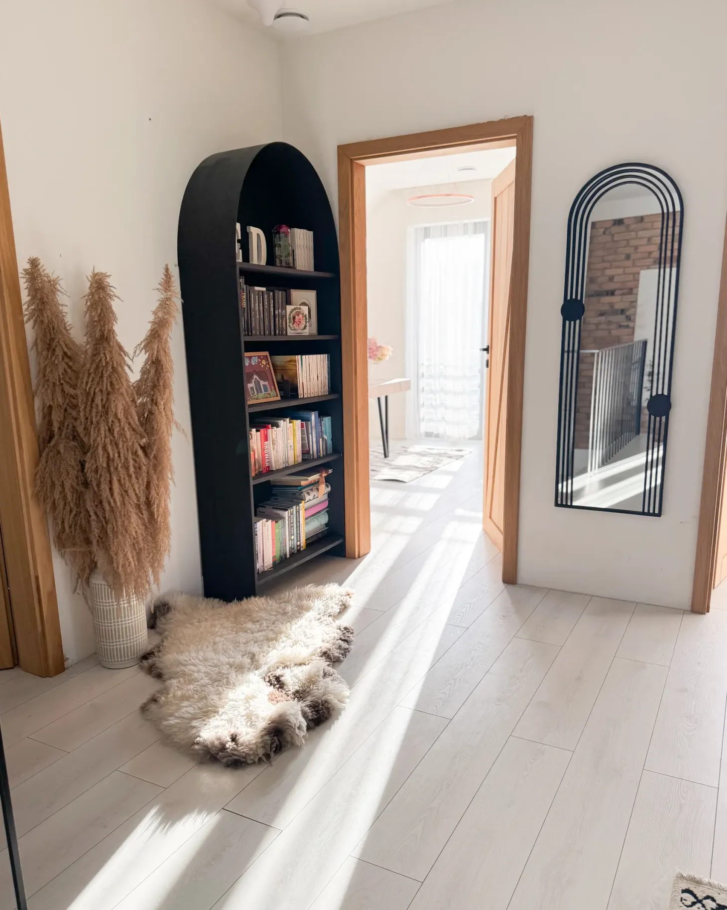 Lustro ścienne AJAIN 45 cm 146 cm Metal Czarny