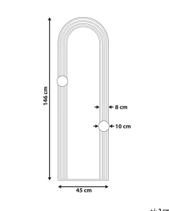 Lustro ścienne AJAIN 45 cm 146 cm Metal Czarny
