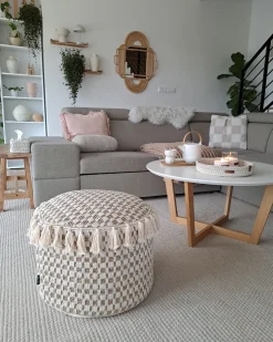 Lustro ścienne ALCORN 70 cm 90 cm Rattan Naturalny