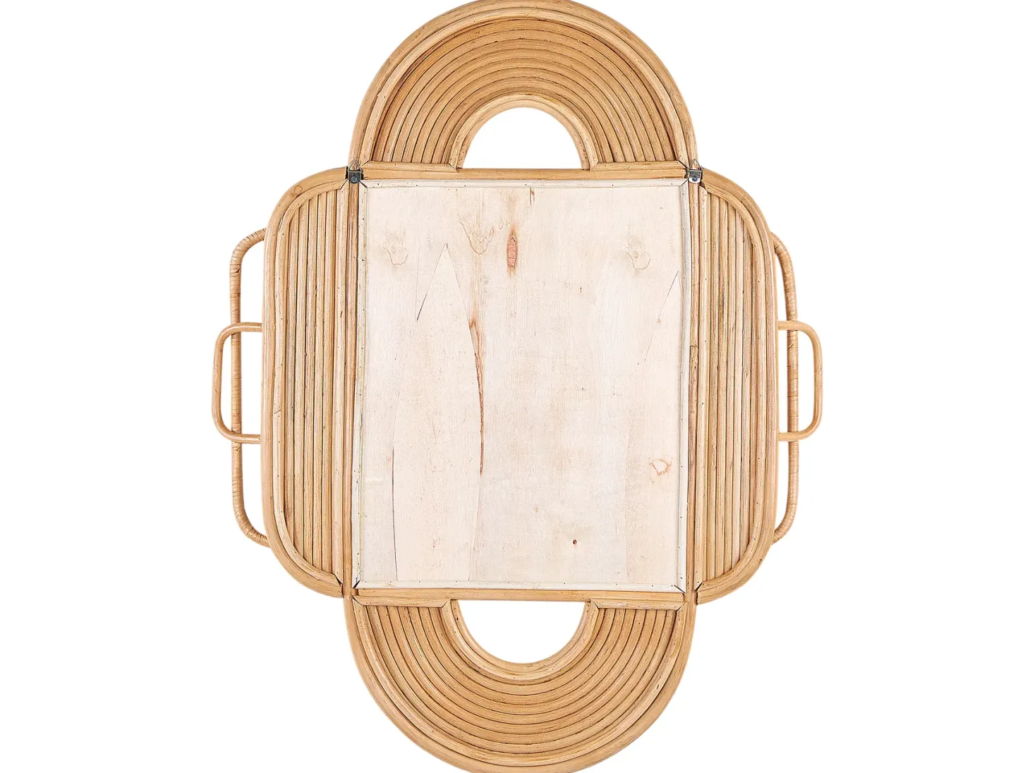Lustro ścienne ALCORN 70 cm 90 cm Rattan Naturalny