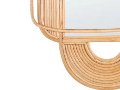 Lustro ścienne ALCORN 70 cm 90 cm Rattan Naturalny