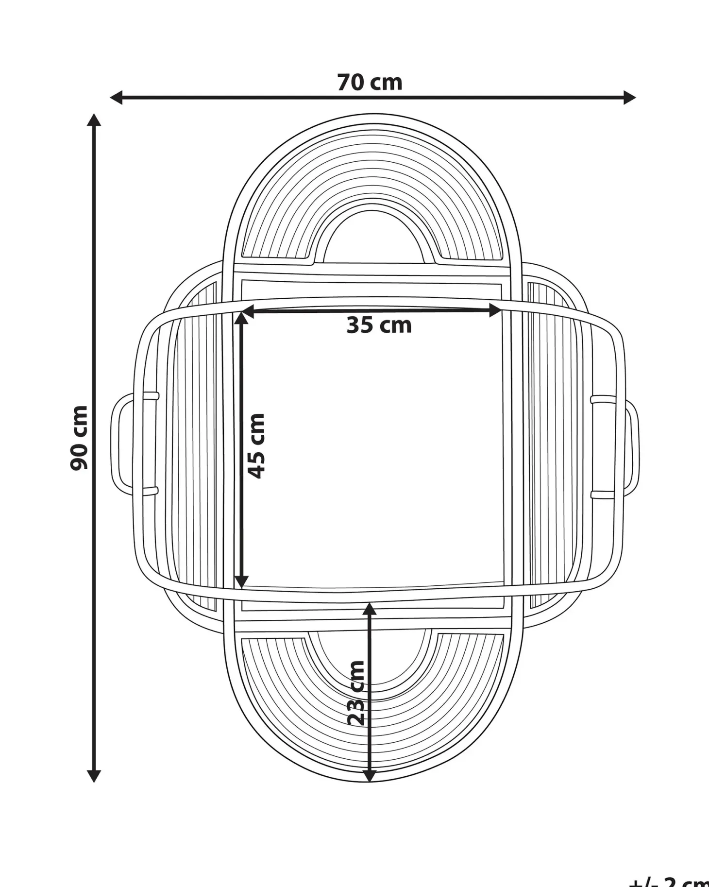 Lustro ścienne ALCORN 70 cm 90 cm Rattan Naturalny