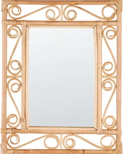 Lustro ścienne AMANU 41 cm 52 cm Rattan Naturalny