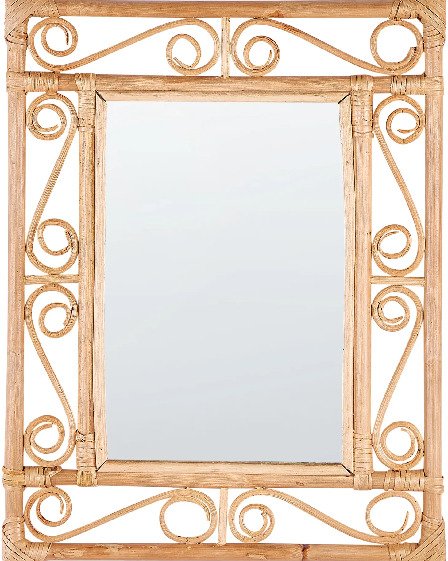 Lustro ścienne AMANU 41 cm 52 cm Rattan Naturalny
