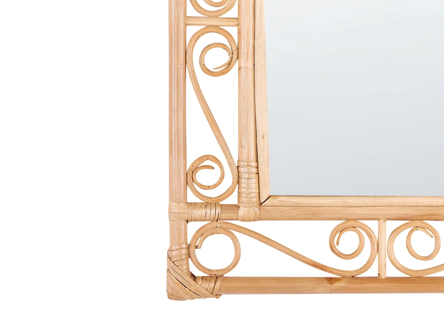 Lustro ścienne AMANU 41 cm 52 cm Rattan Naturalny