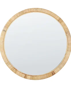 Lustro ścienne ANLEZY 80 cm 80 cm Rattan Naturalny