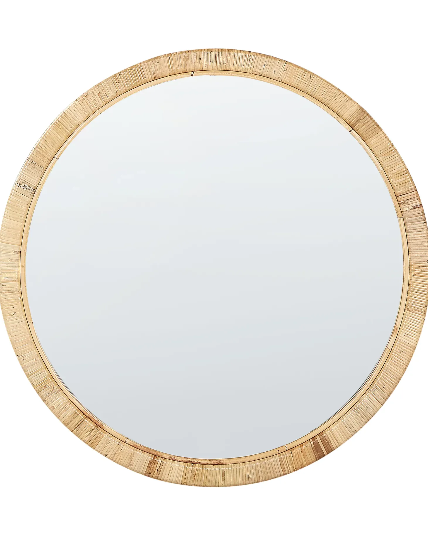 Lustro ścienne ANLEZY 80 cm 80 cm Rattan Naturalny