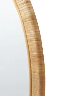 Lustro ścienne ANLEZY 80 cm 80 cm Rattan Naturalny