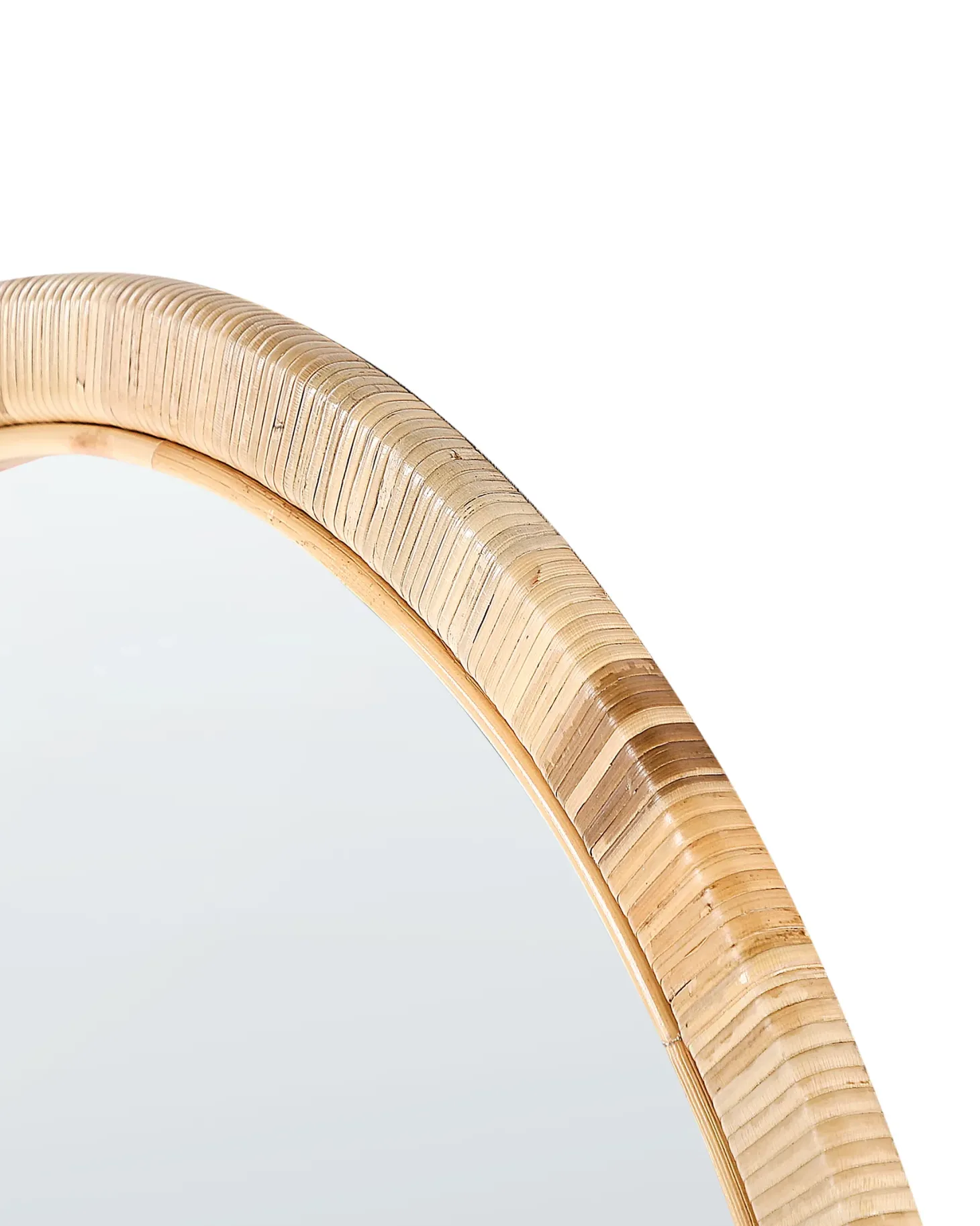 Lustro ścienne ANLEZY 80 cm 80 cm Rattan Naturalny