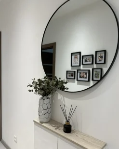 Lustro ścienne ANNEMASSE 80 cm 80 cm Metal Czarny
