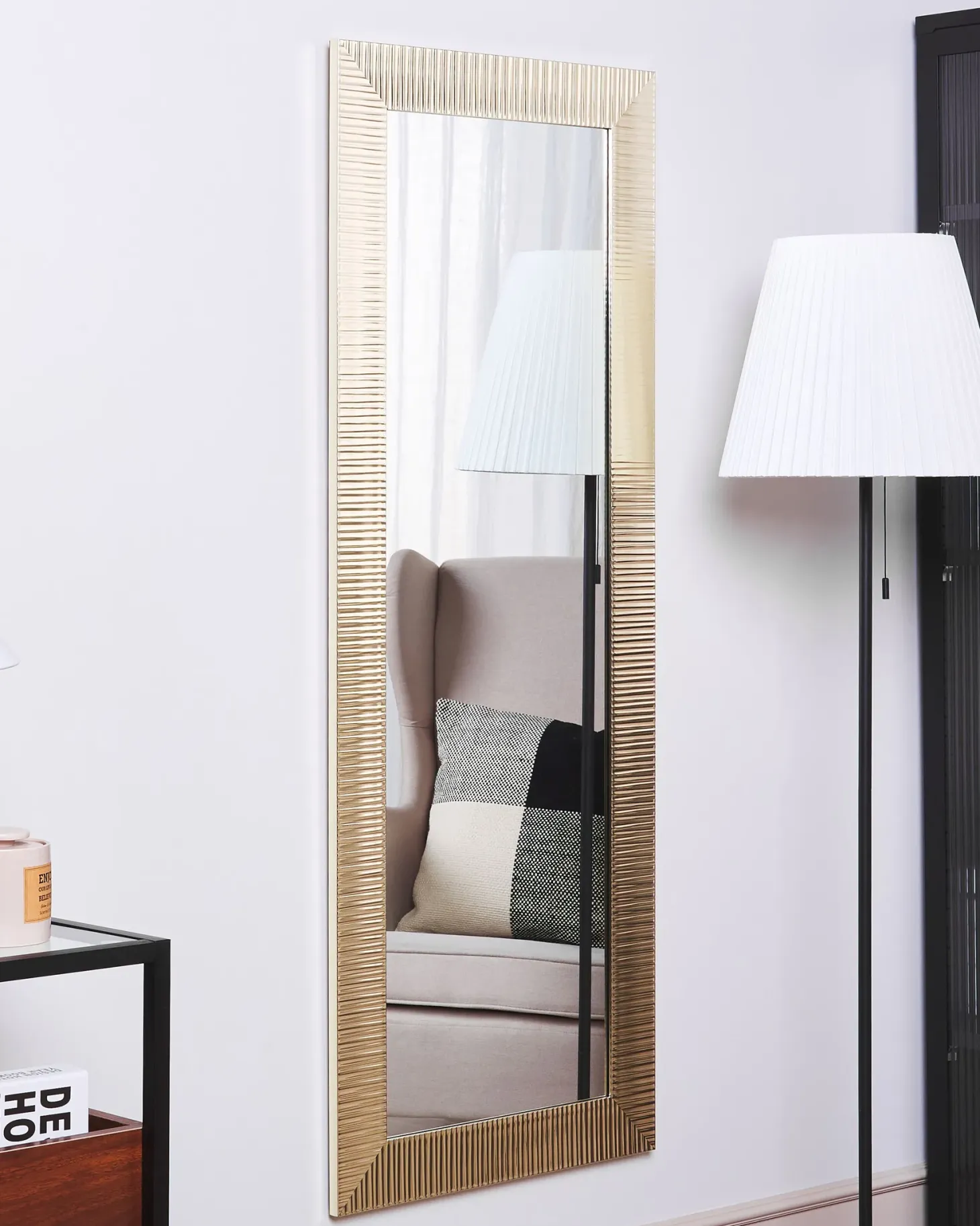 Lustro ścienne ANTIBES 50 cm 130 cm Złoty