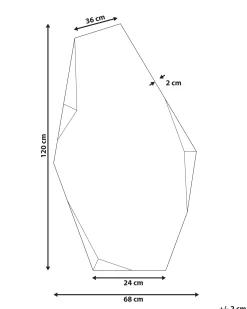 Lustro ścienne ARGUEL 68 cm 120 cm Złoty