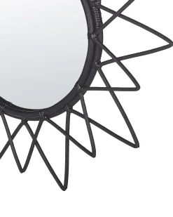 Lustro ścienne AROEK 61 cm 61 cm Rattan Czarny
