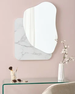 Lustro ścienne ARVERT 60 cm 80 cm Biały marmur