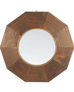 Lustro ścienne ASEM 60 cm 60 cm Drewno topolowe Brązowy