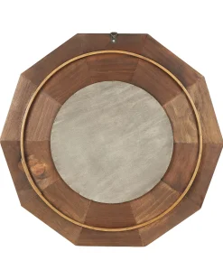 Lustro ścienne ASEM 60 cm 60 cm Drewno topolowe Brązowy