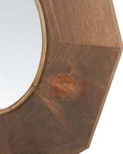 Lustro ścienne ASEM 60 cm 60 cm Drewno topolowe Brązowy