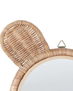 Lustro ścienne ASHANTI 30 cm 33 cm Rattan Naturalny