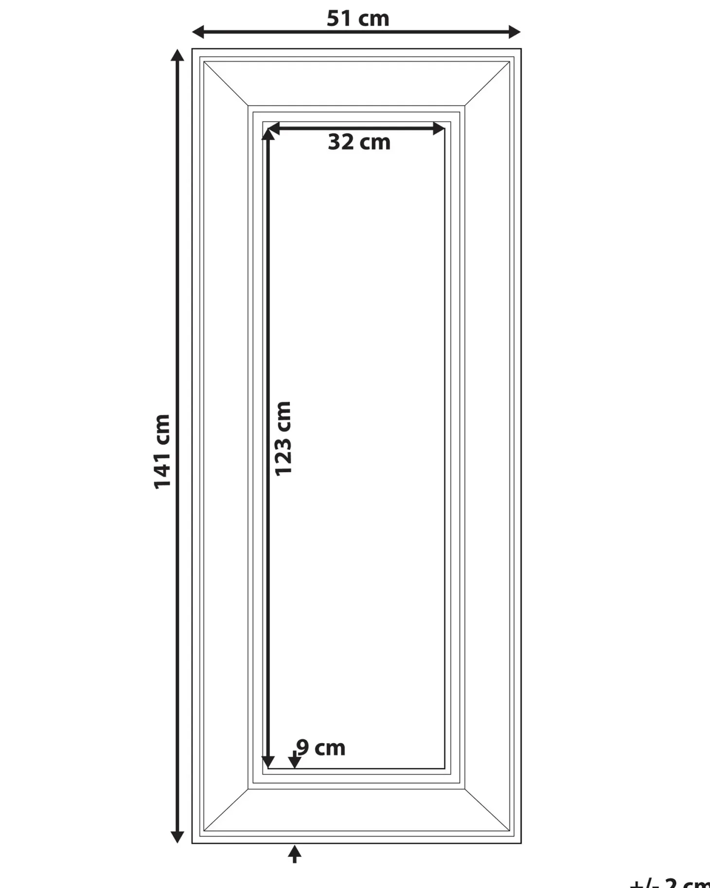 Lustro ścienne ASPEN 51 cm 141 cm Złoty