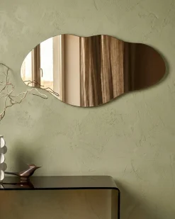 Lustro ścienne ASSIGNY 50 cm 92 cm Brązowy