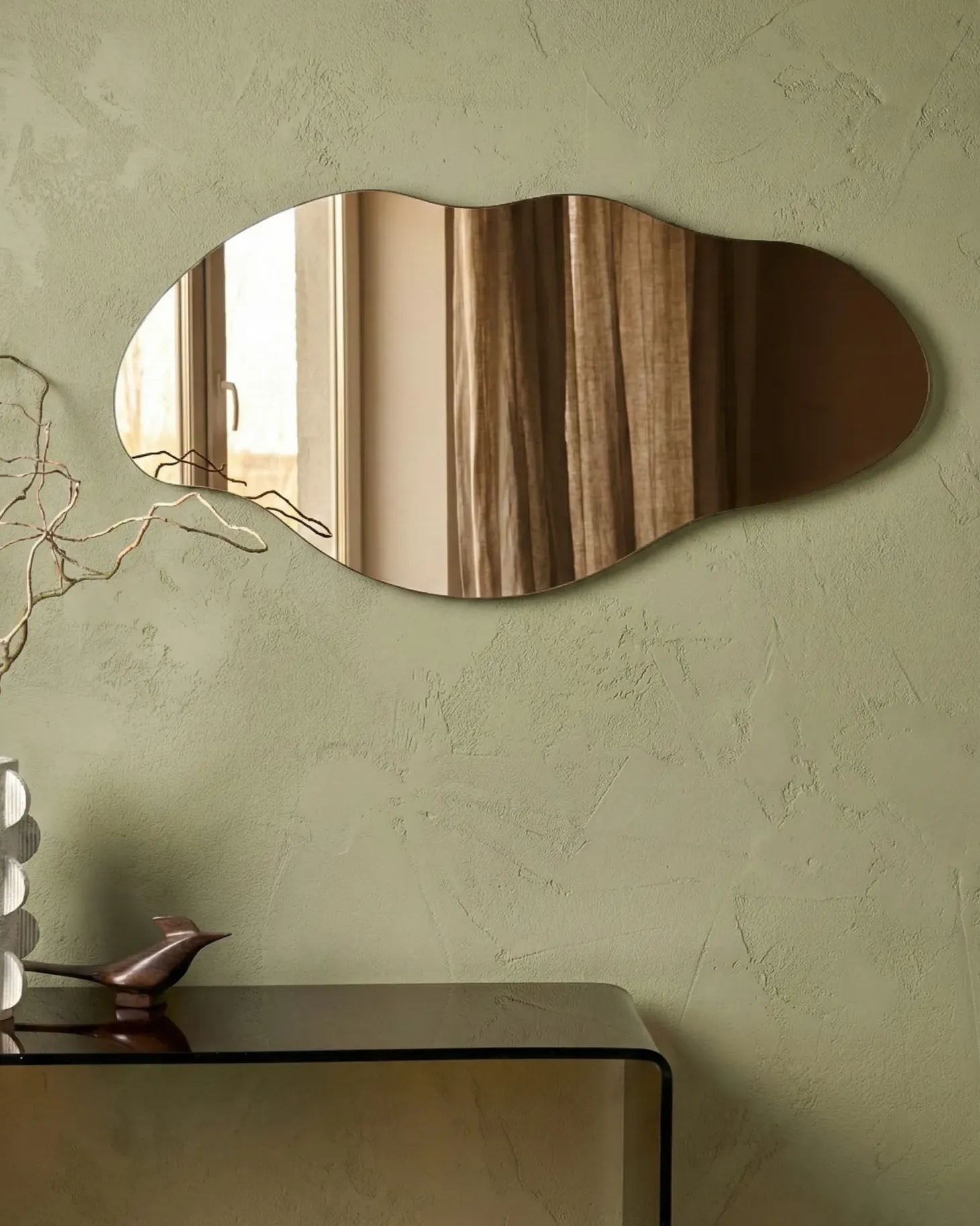 Lustro ścienne ASSIGNY 50 cm 92 cm Brązowy