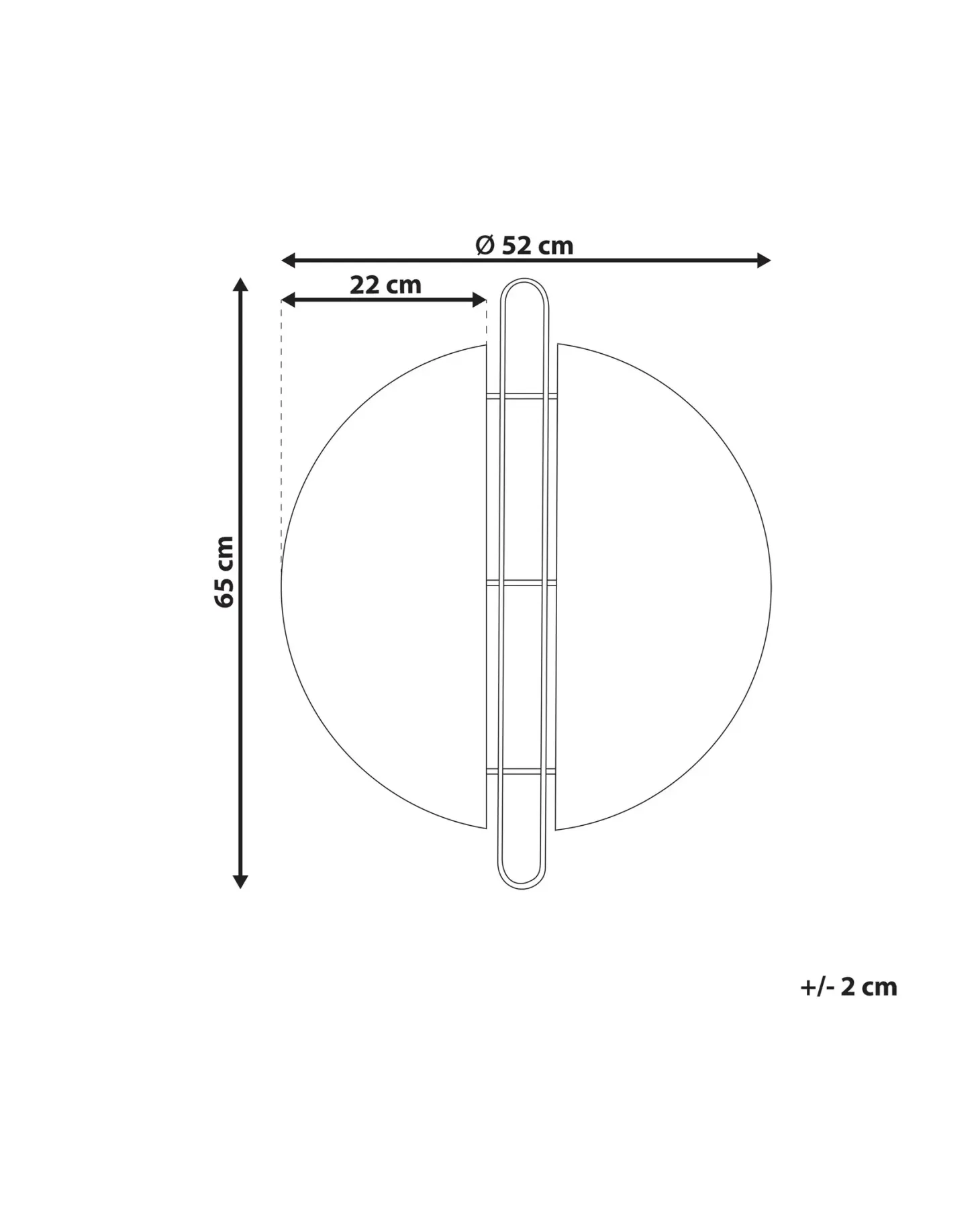 Lustro ścienne ATTIN 52 cm 65 cm Złoty