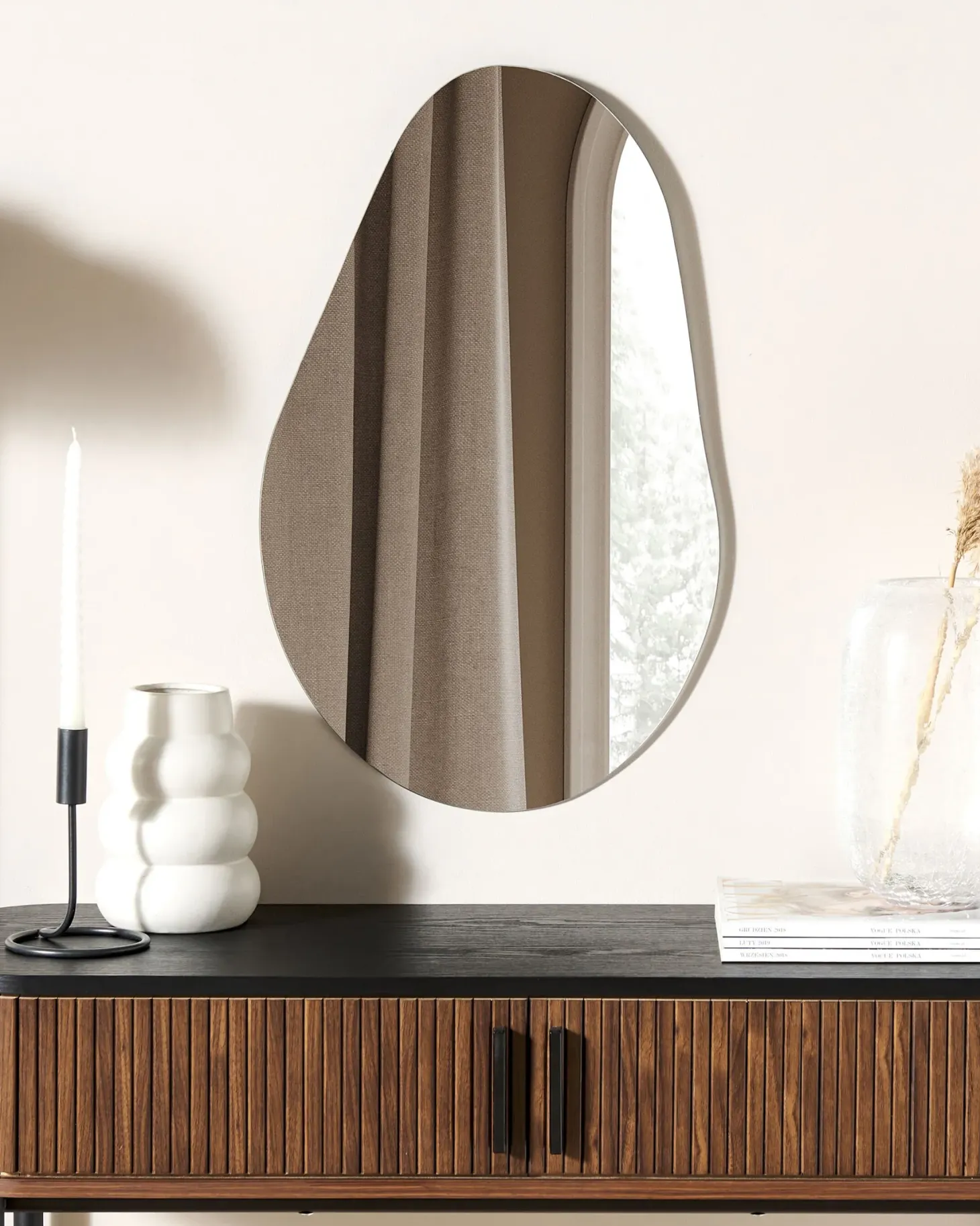 Lustro ścienne AUBAGNE 40 cm 65 cm Srebrny