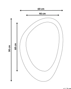Lustro ścienne AUDES 60 cm 90 cm Welur Złamana biel