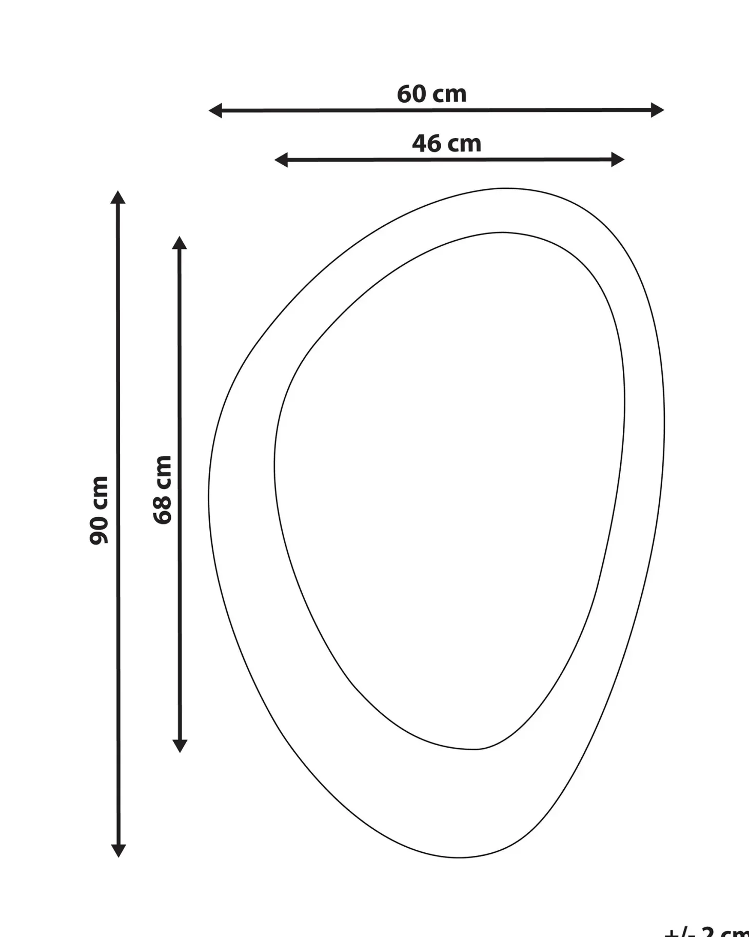 Lustro ścienne AUDES 60 cm 90 cm Welur Złamana biel