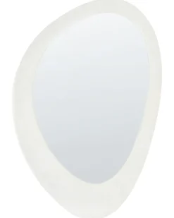 Lustro ścienne AUDES 60 cm 90 cm Welur Złamana biel