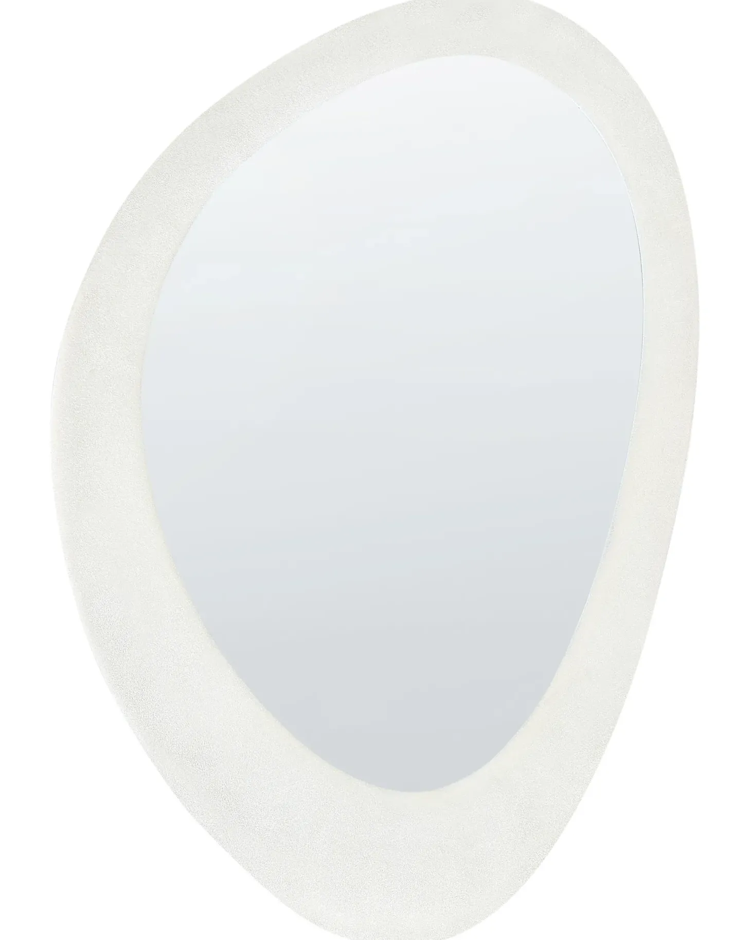 Lustro ścienne AUDES 60 cm 90 cm Welur Złamana biel