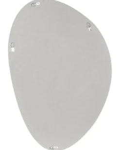 Lustro ścienne AUDES 60 cm 90 cm Welur Złamana biel