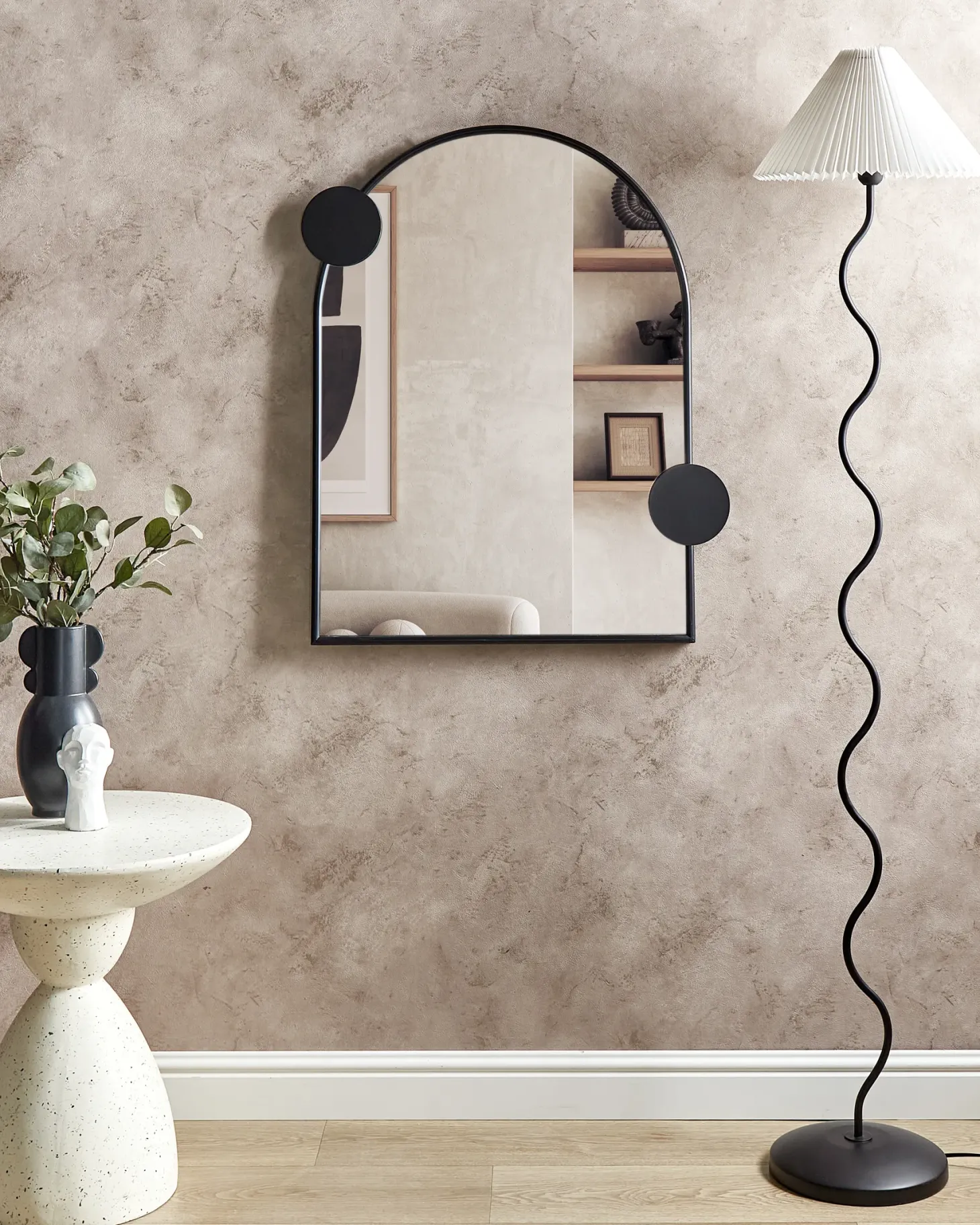 Lustro ścienne AULON 69 cm 80 cm Metal Czarny