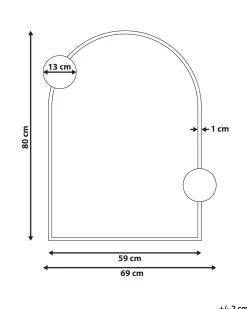 Lustro ścienne AULON 69 cm 80 cm Metal Czarny