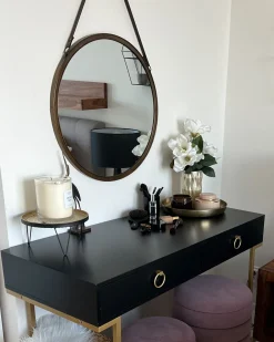 Lustro ścienne AUTUN 60 cm 60 cm Metal Złoty