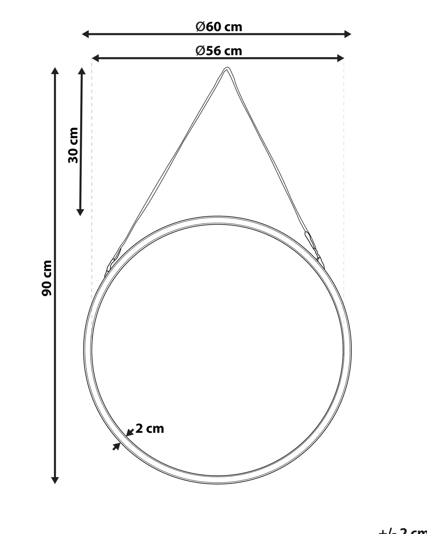 Lustro ścienne AUTUN 60 cm 60 cm Metal Złoty
