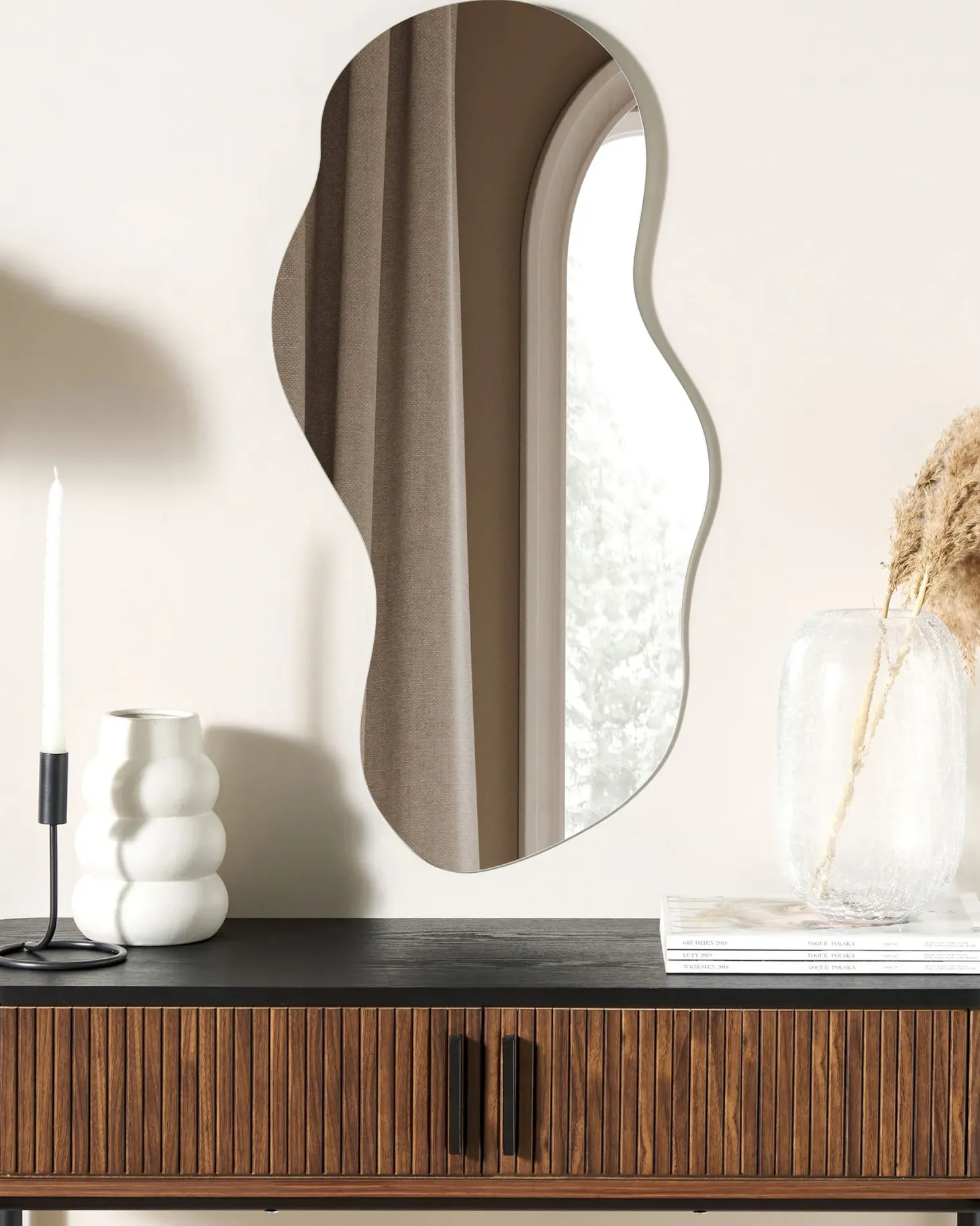 Lustro ścienne AUXERRE 40 cm 80 cm Srebrny