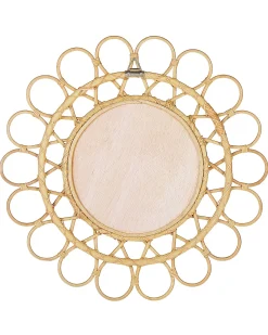 Lustro ścienne BABAI 60 cm 60 cm Rattan Naturalny