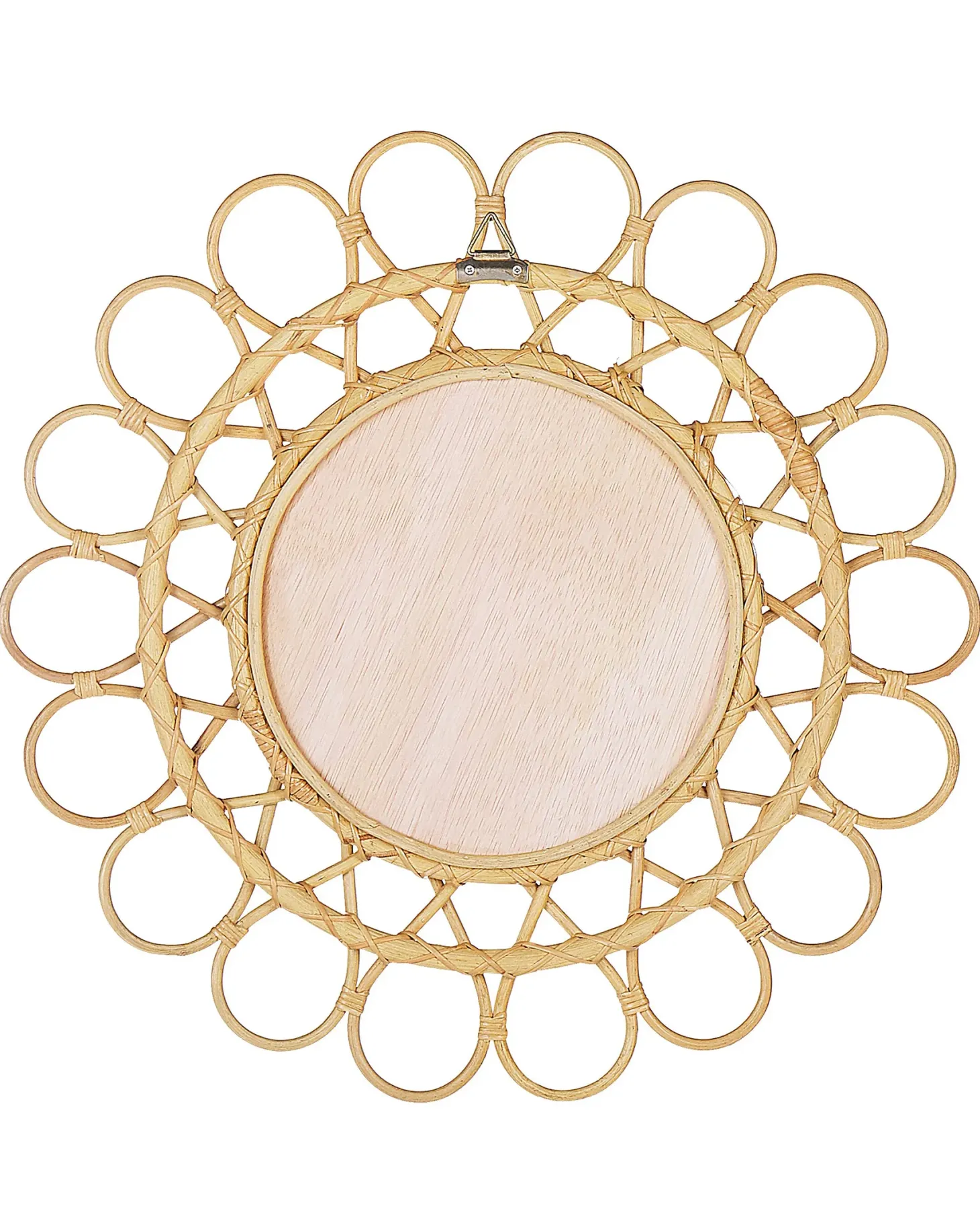 Lustro ścienne BABAI 60 cm 60 cm Rattan Naturalny
